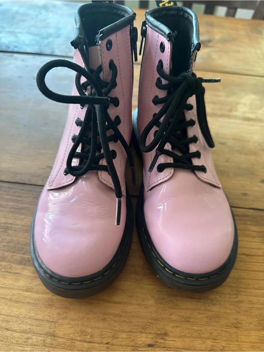 Dr. Martens Pink Patent 1460 J Combat Boots Size 2